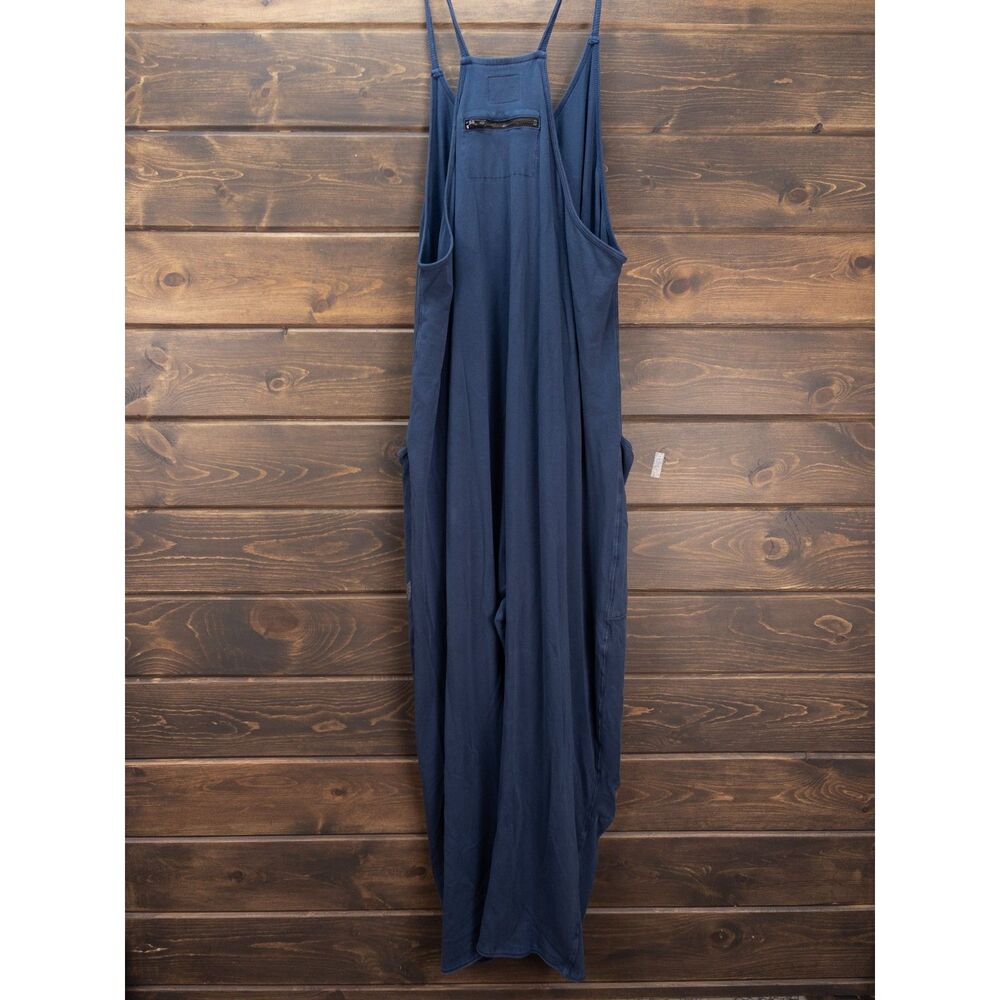 Free People Movement Hot Shot Onesie Navy Sleeveless Romper Size Large Jumpsuit - Picture 4 of 9